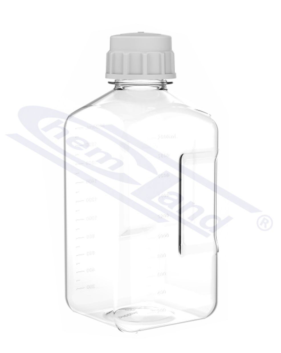 butle na media PETG z nakrętką HDPE 2000ml STERYLNE, op. 6szt CHEMLAND
