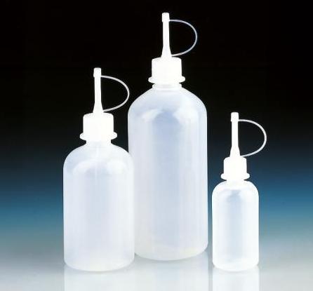 kroplomierz PE-LD 0500ml z nasadką GL 25 czerwona nasadka