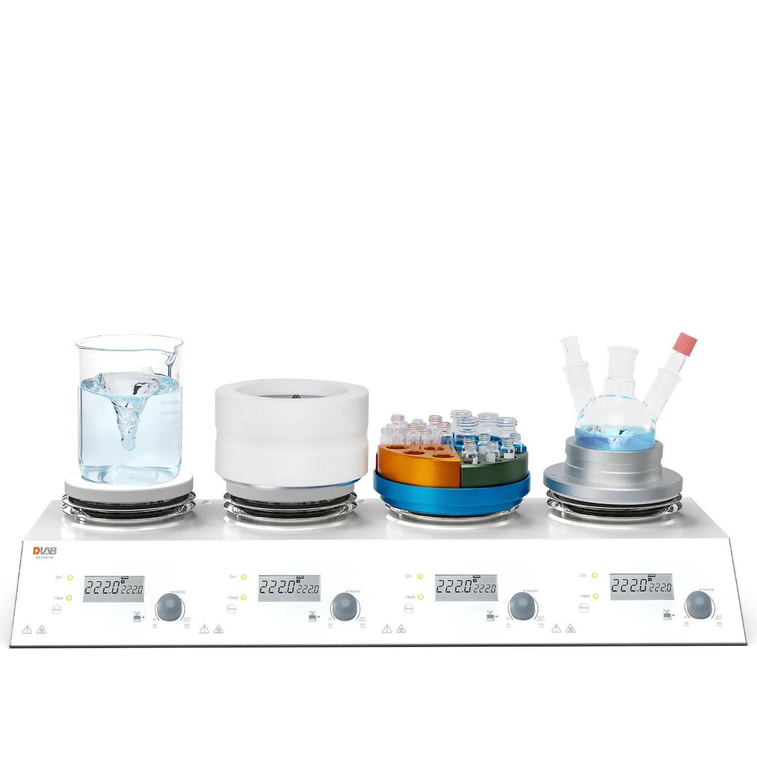 mieszadło magnetyczne MS-H280-S4, 4 miejscowe z grzaniem 280oC LCD, PORCELANA, , zakres prędkości 200-1500 obr./min DLAB