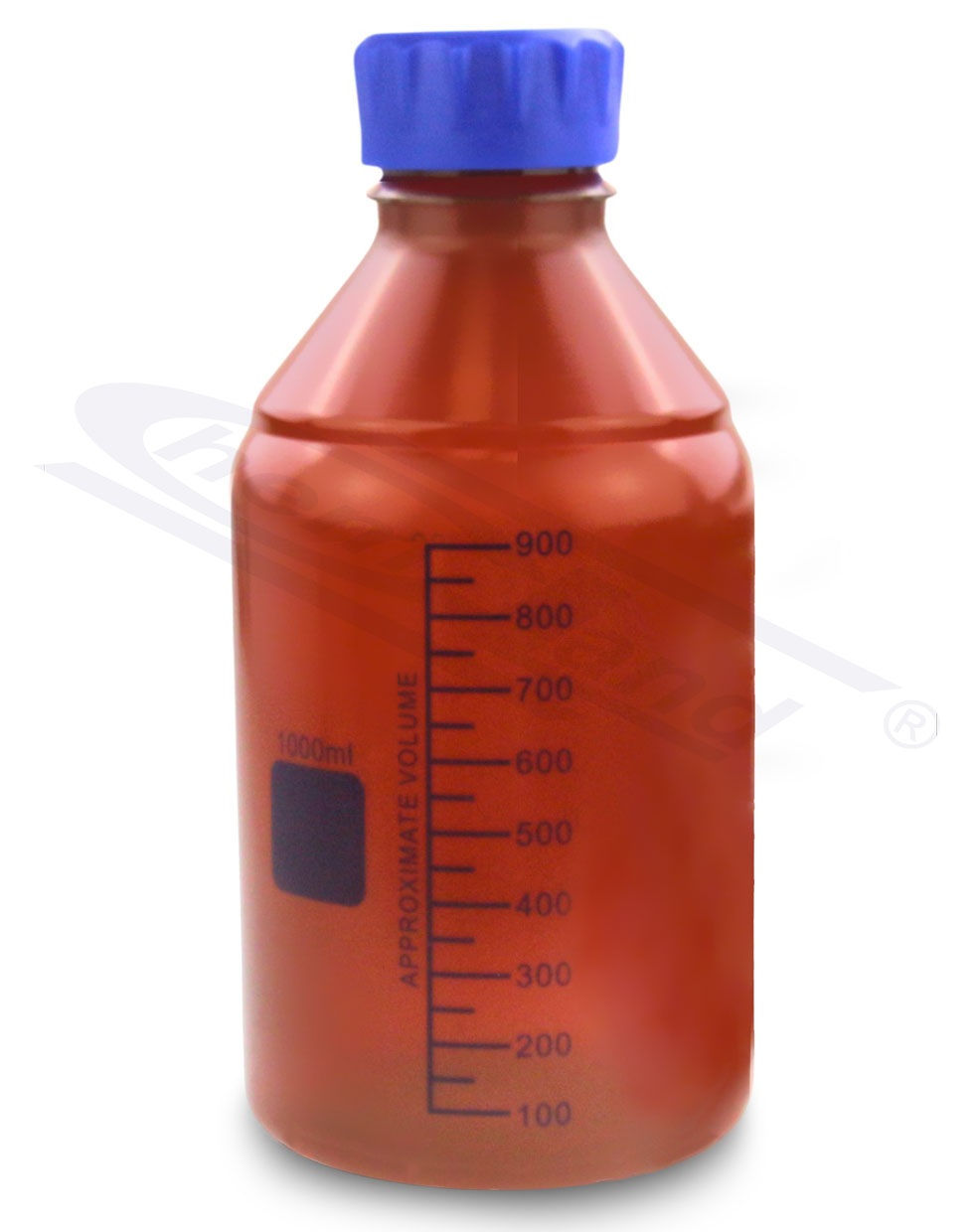 butelka PP brązowa GL45 1000ml, skalowana  CHEMLAND