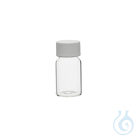 Clear glass sample vial with white screw cap and EPE joint, 6 ml, 306 pcs