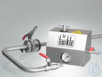 Dispensing system for solvents with discharge elbow