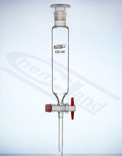 rozdzielacz cylindryczny szlif 24/29 kran teflon. 0250ml