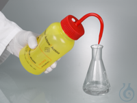 Safety wash bottle with venting valve