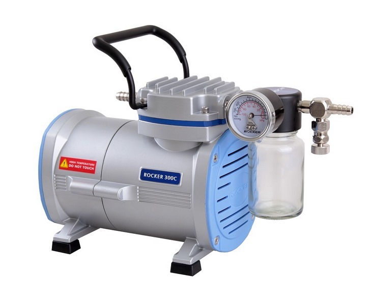 pompa próżniowa ROCKER 300C PTFE odporna chemicznie, maksymalny przepływ 20L/min + regulator prółżni z butelką