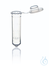 Microtube, PP, with lid, 2 ml, clear, pack of 500