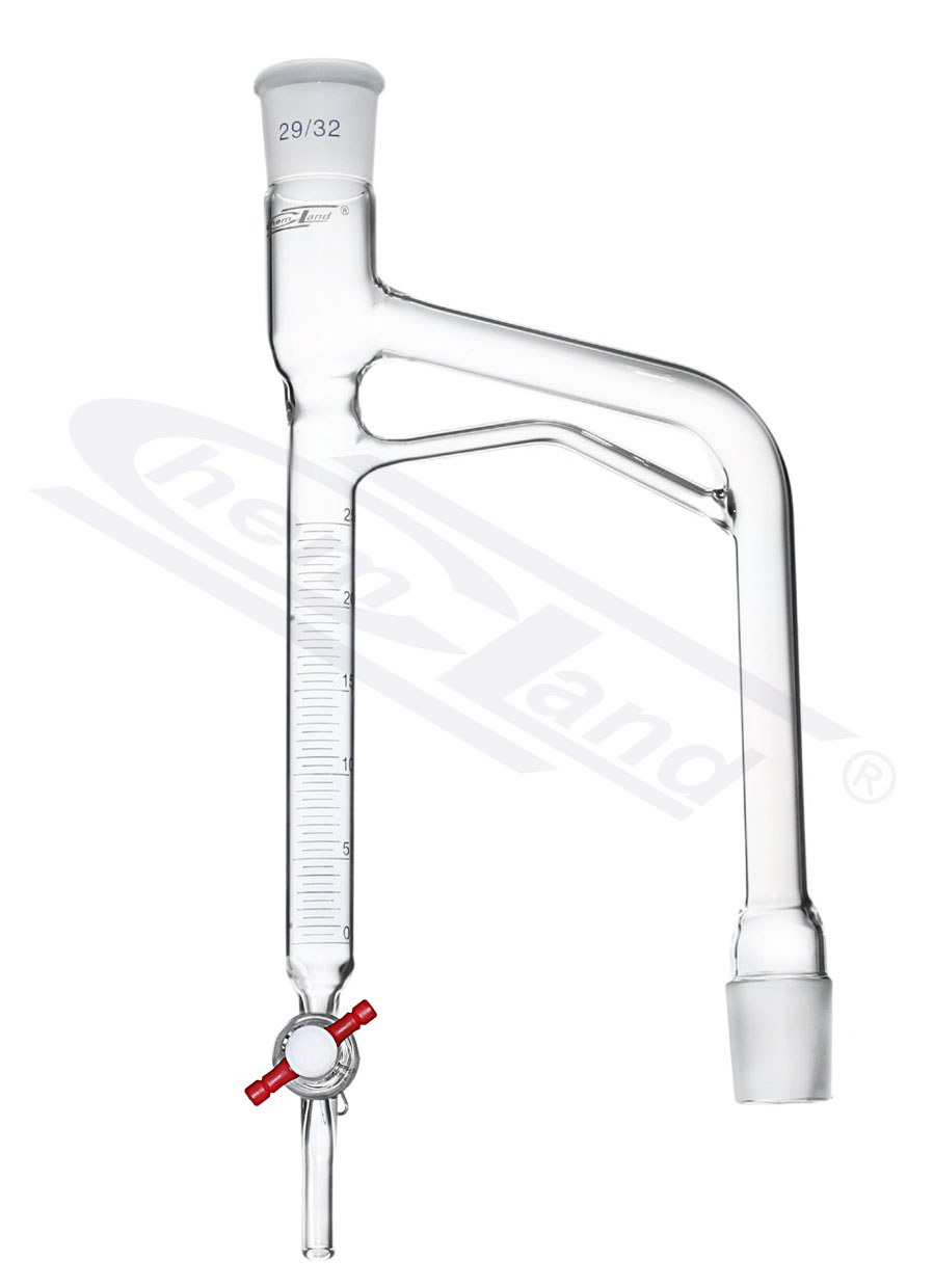 odbieralnik Deana Starka 05ml  z kranem PTFE z dodatkową rurką wzmacniającą, szlif 29/32