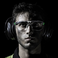 UNIVET safety glasses 5X1 Zero-Noise, green G15 - combination with earmuffs