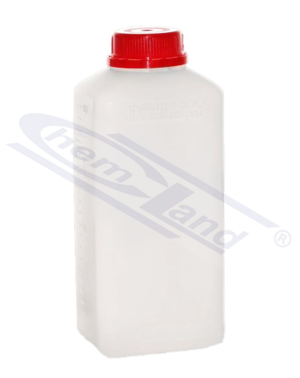 butelka czworokątna HDPE 1000ml GL45 nakrętka samoplombująca UN transparentna
