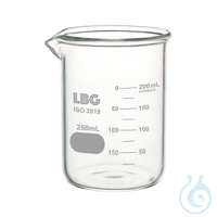 Beaker low form for heavy use, thick-walled, 250 ml, 10 pcs