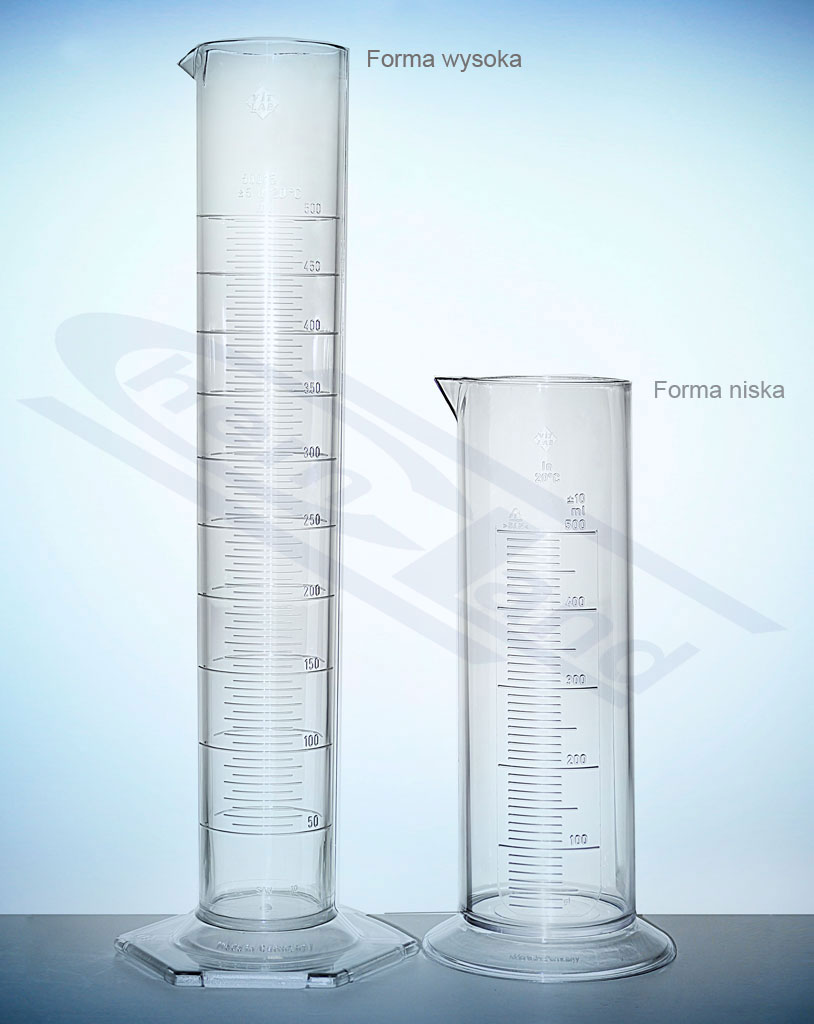 cylinder SAN kl.B skala tłoczona WYSOKI 0050ml:01ml
