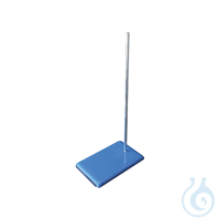 Retort stand (cast iron) 250x160mm, with chromium plated iron rod 500xØ10 mm, 1