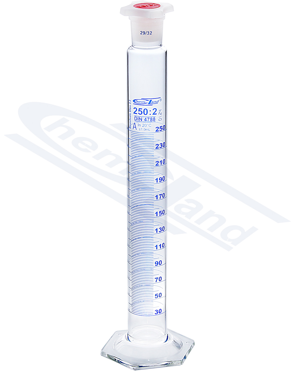 cylinder miarowy CHEMLAND NEW LINE z korkiem PP Kl A CERTYFIKAT  0500ml