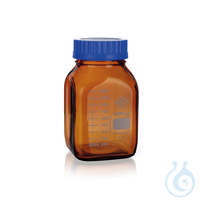 Laboratory bottle with ISO GL80 thread, graduated, Boro 3.3, amber, 1000 ml, 10