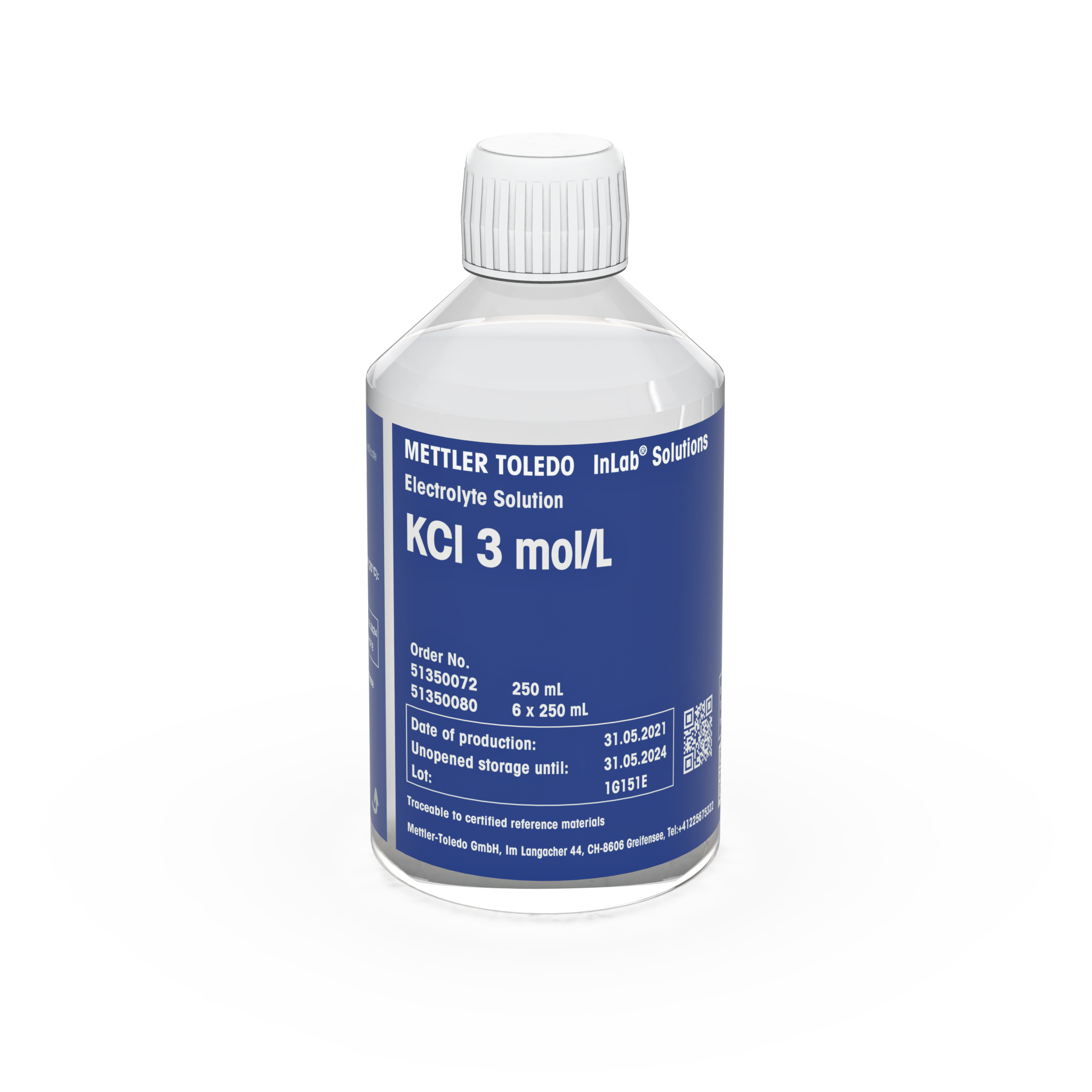 Electrolyte KCl 3M 250 mL Bottle