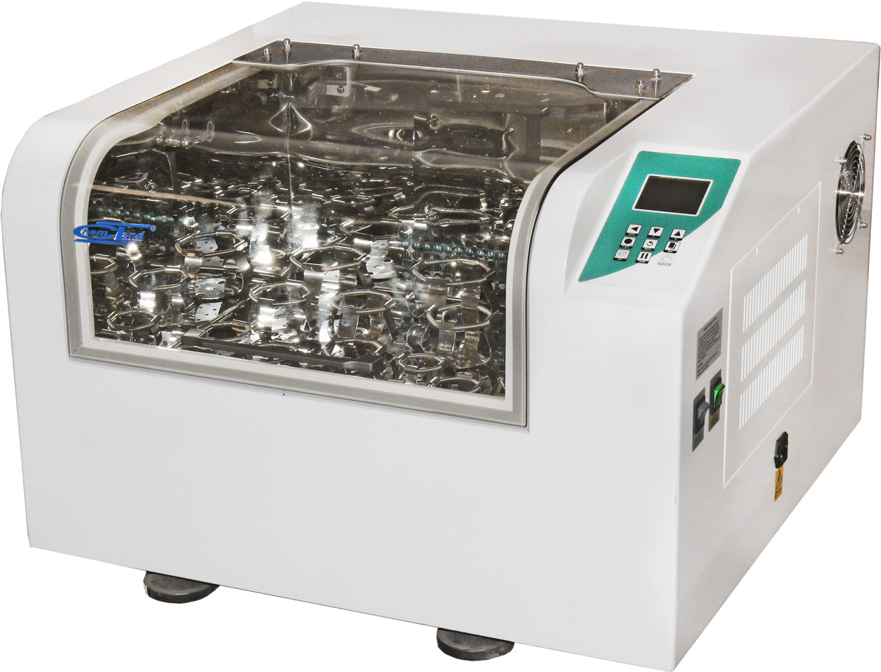 wytrząsarka inkubacyjna z chłodzeniem, nastawa temperatury 4-65oC, nastawa prędkości 20-450RPM amplituda 26mm, nastawa czasu 0-1199min