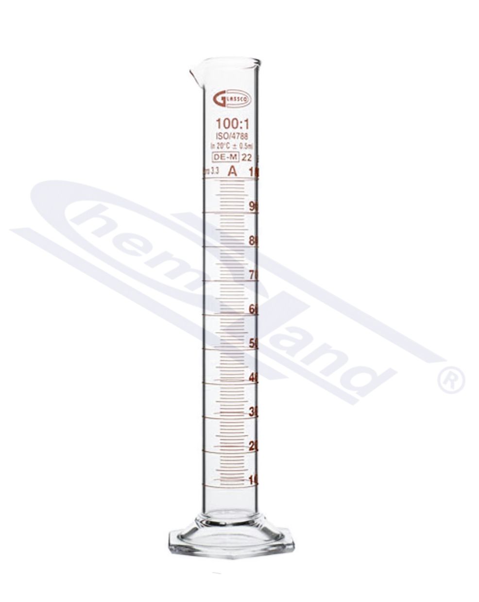 cylinder Kl A sk.brąz.CERTYF.0250ml st.szkło GLASS