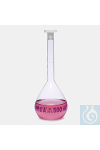 volumetric flask - standard - clear - class A - conformity batch certified -