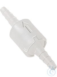 Non-return valves with conical inlet/outlet, embossed directional arrow