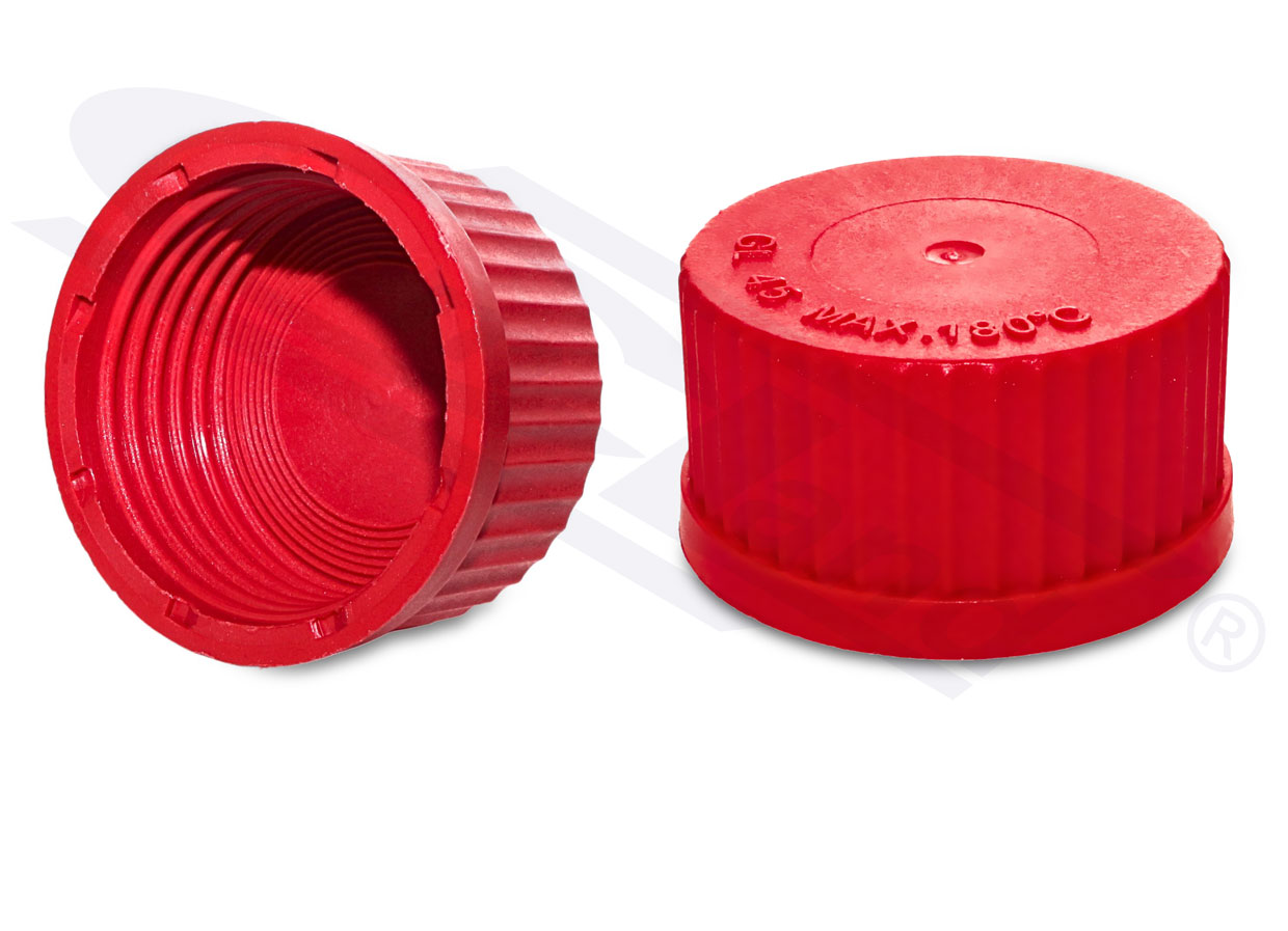 nakrętka GL 45 czerwona PBT CHEMLAND