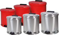 Disposal bin sh.steel lam. red V=35 L, 450x440x490