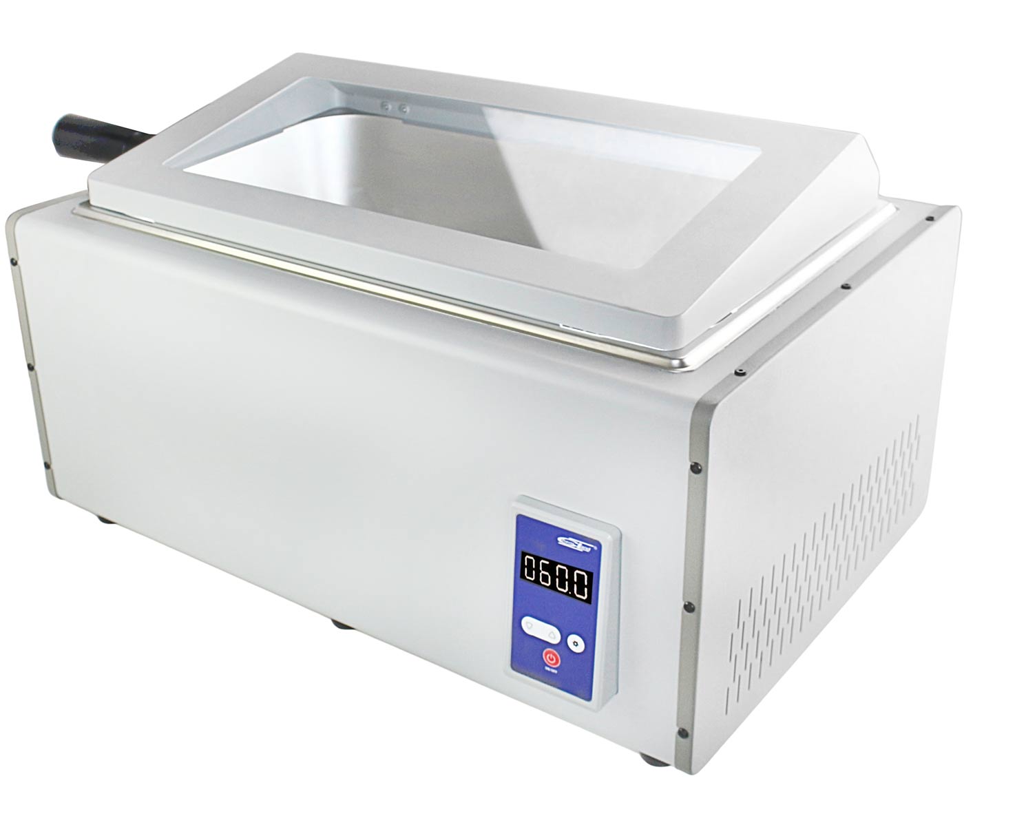 łaźnia wodna model WB - z pompą cyrkulacyjną, z pokrywą dwuspadową z okienkiem, 28L, wymiar komory 300×500×200mm,