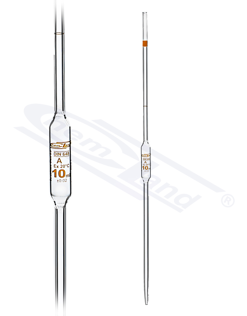 pipeta jednomiarowa CHEMLAND NEW LINE 002 kl A cert.serii, sk. Brązowa