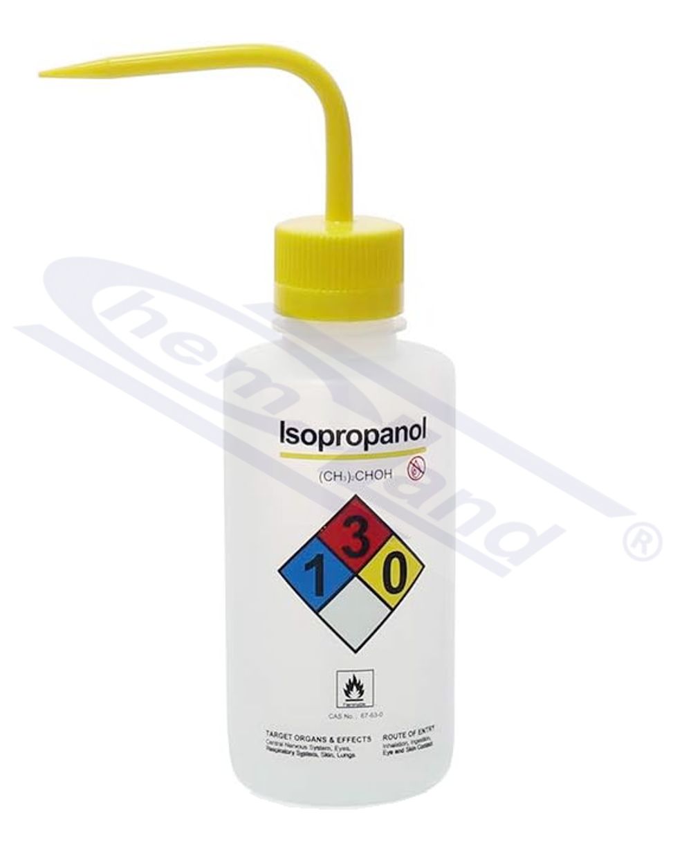 tryskawka z nadrukiem ISOPROPANOL 0500ml, nakrętka 28mm, z odpowietrzeniem SELF-VENTING, CHEMLAND
