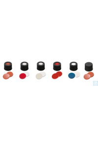 neochrom® 10mm Verschluss: PP Schraubkappe, schwarz, mit Loch, Gewinde 10-425, S