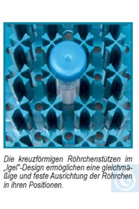 tube rack - ABS - hedgehog ( peg ) type - for tubes 15 ml - blue