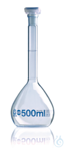 Vol. flask BLAUBRAND class A DE-M, 5000 ml, Boro 3.3, NS 34/35, PE-stopper