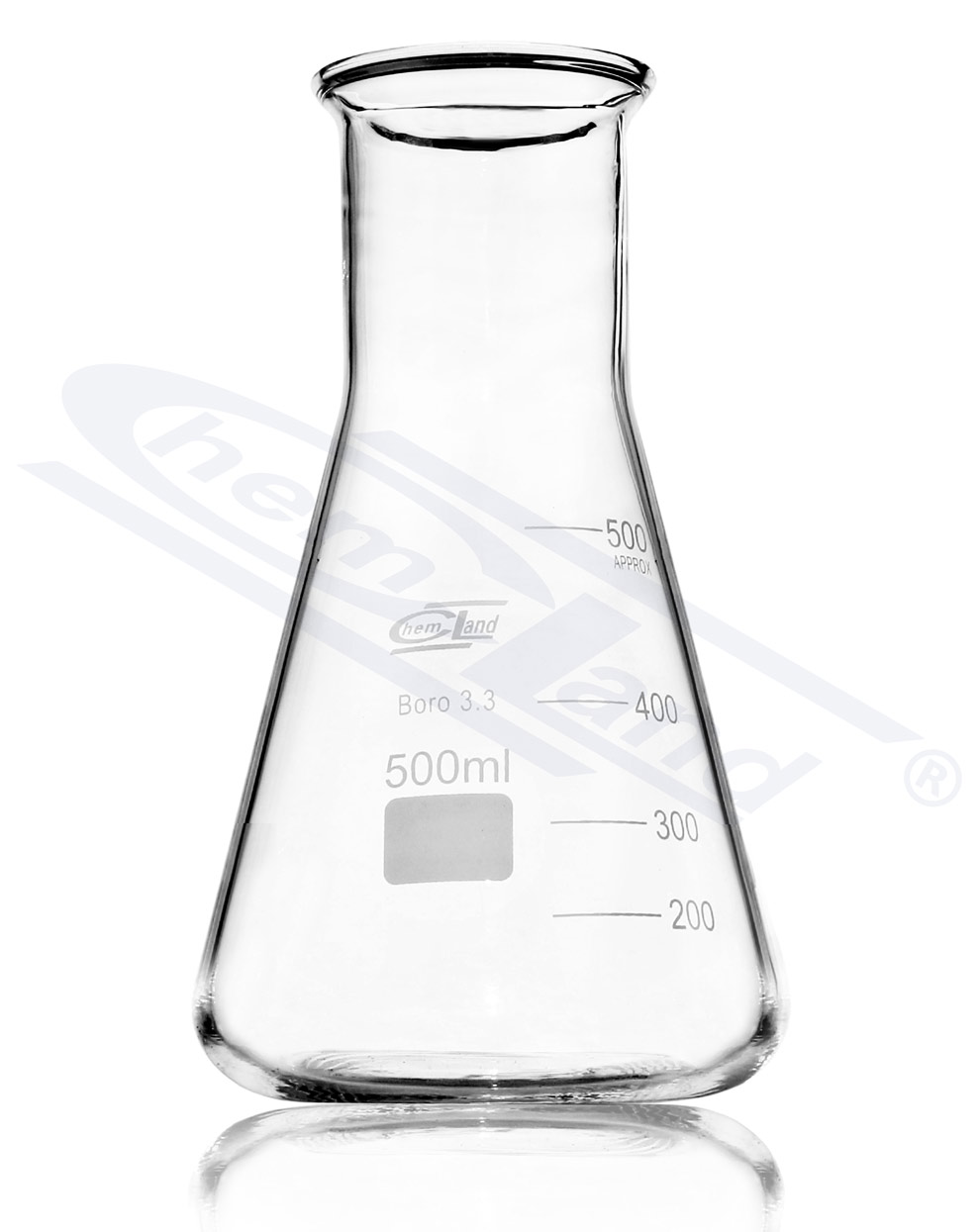 kolba stożkowa Erlenmeyera szeroka szyja 00250 ml - WYWINIÄTA SZYJA CHEMLAND