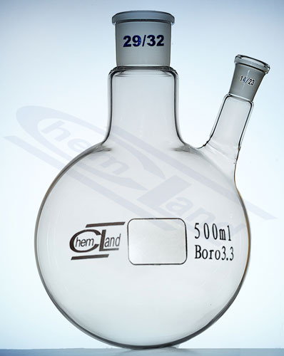kolba kulista 2 szyje skośne 00100ml 29/32 i 14/23
