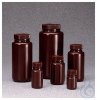 Nalgene™ Wide-Mouth Amber HDPE Economy Bottles with Closure