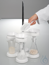 Funnel stand for four funnels
