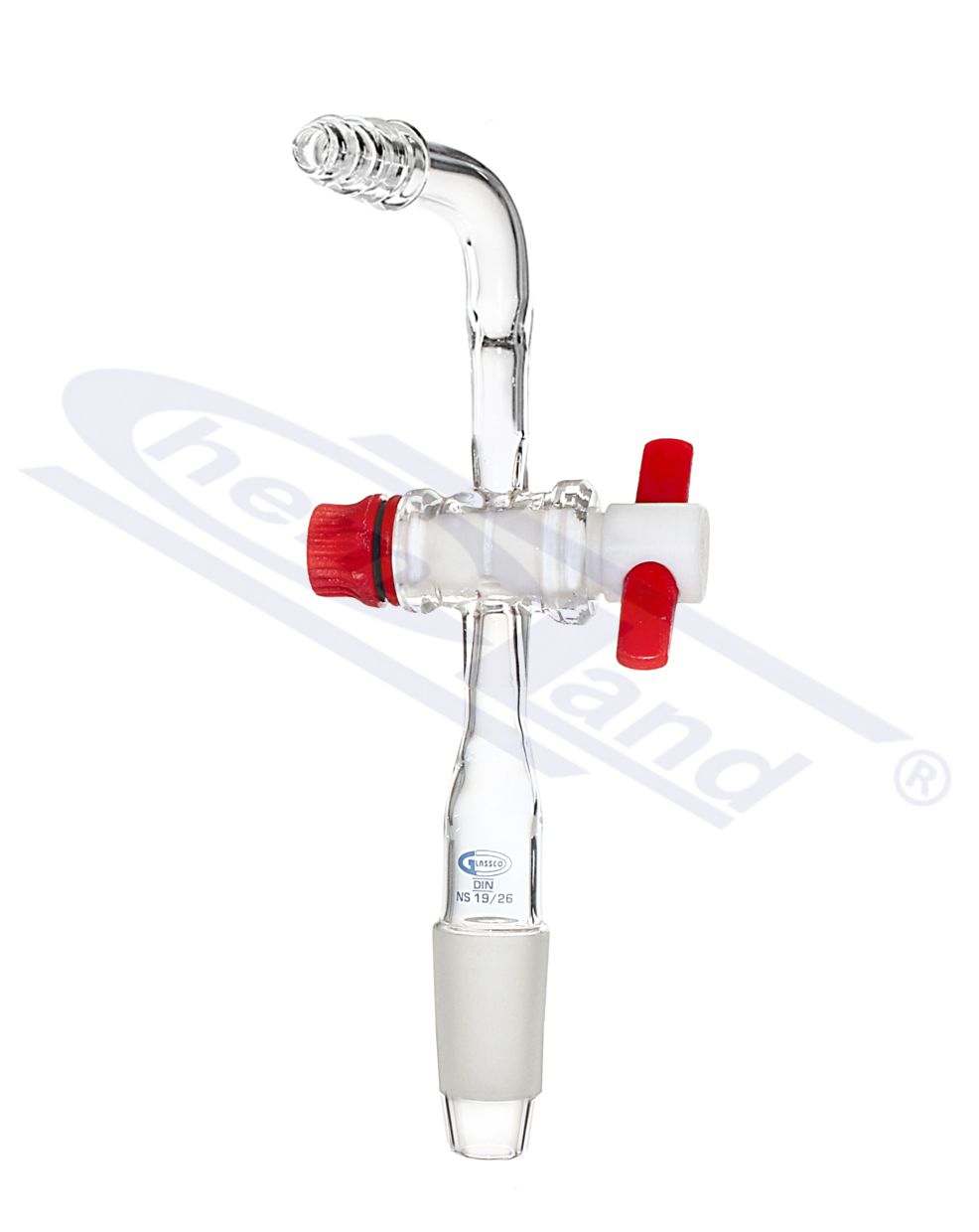 kran - nasadka WS zew 19/26 kran PTFE koń zgięta GLASSCO