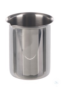 Beaker w. rim a. spout, 18/10 steel, 100ml