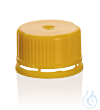 Tamper-evident screw cap, Silicone sealing, yellow, non-sterile