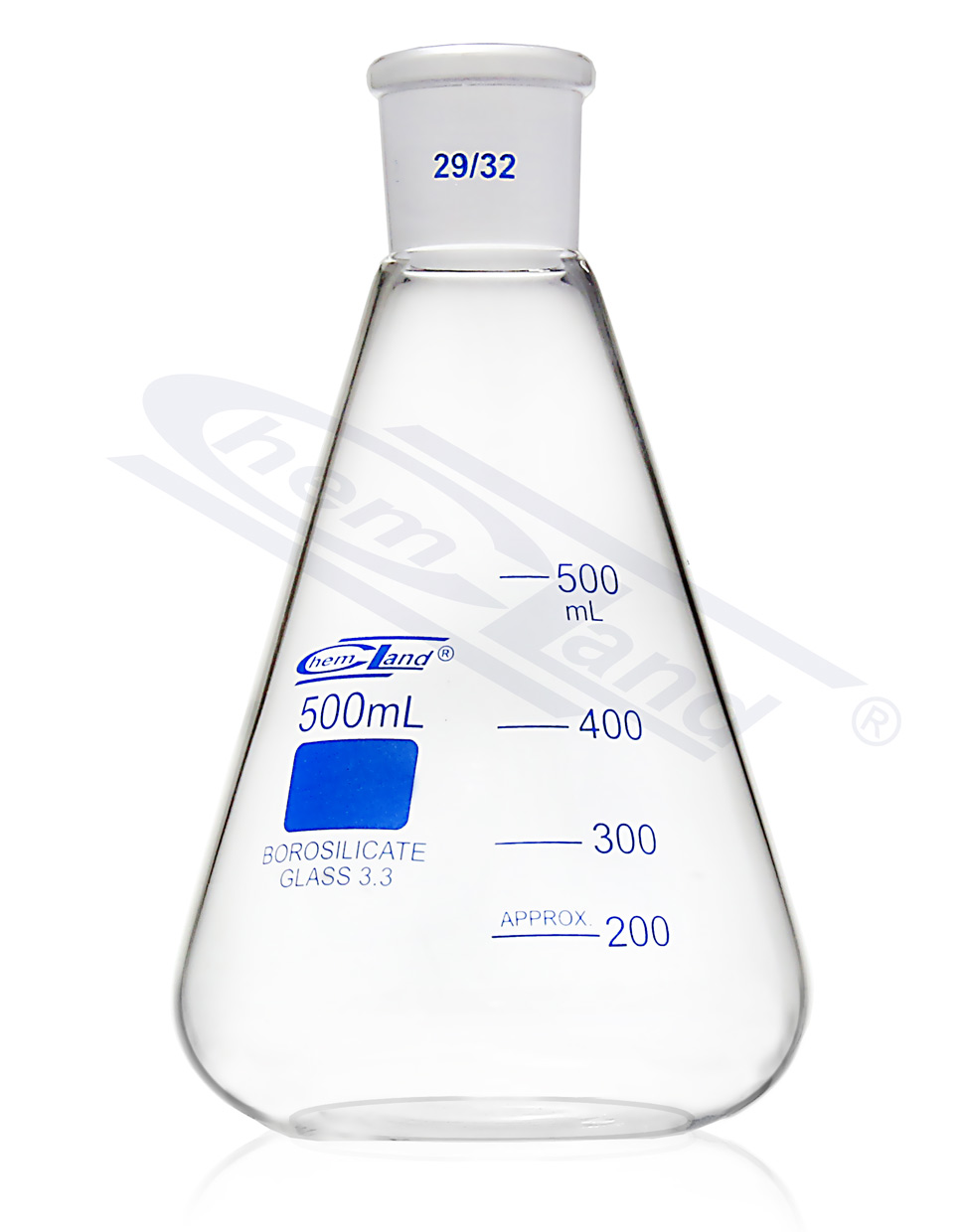 kolba stożkowa Erlenmeyera WS .29/32 poj. 00050ml CHEMLAND NEW LINE