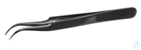 Precision forceps 18/10 steel extra, sharp, bent, L=105mm