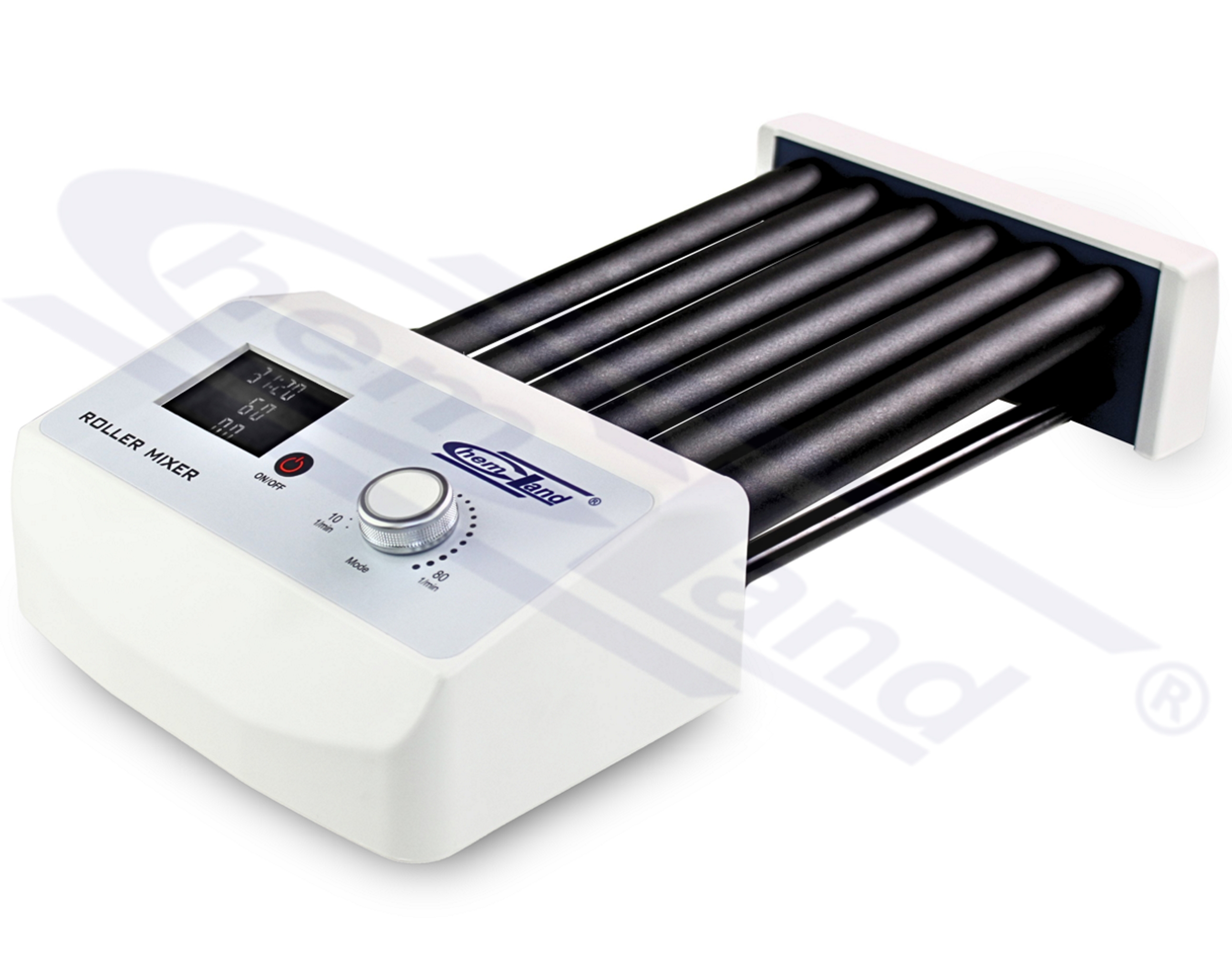 mieszadło rolkowe RM-T LCD, zakres prędkości 10-80 obr./min, praca ciągł, Timer 1min-99h59min, Chemland