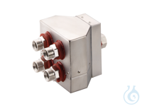 Quad distributing adapter M24x1.5, isolated, 1x M24x1.5 female to 4x M24x1