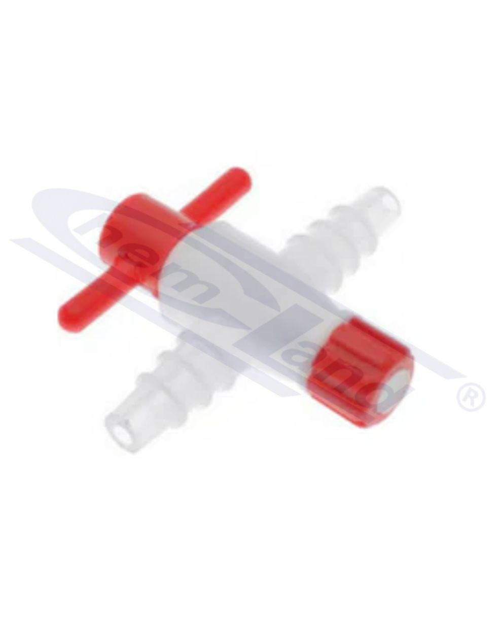 kran  polipropylenowy z kluczykiem PTFE 2 drogowy