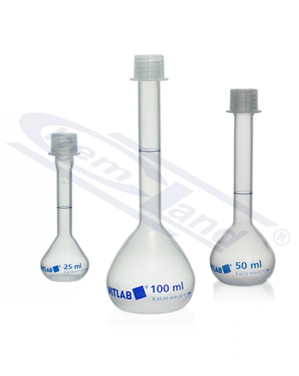 kolba miarowa z PP nakrętka 0050ml  klasa B