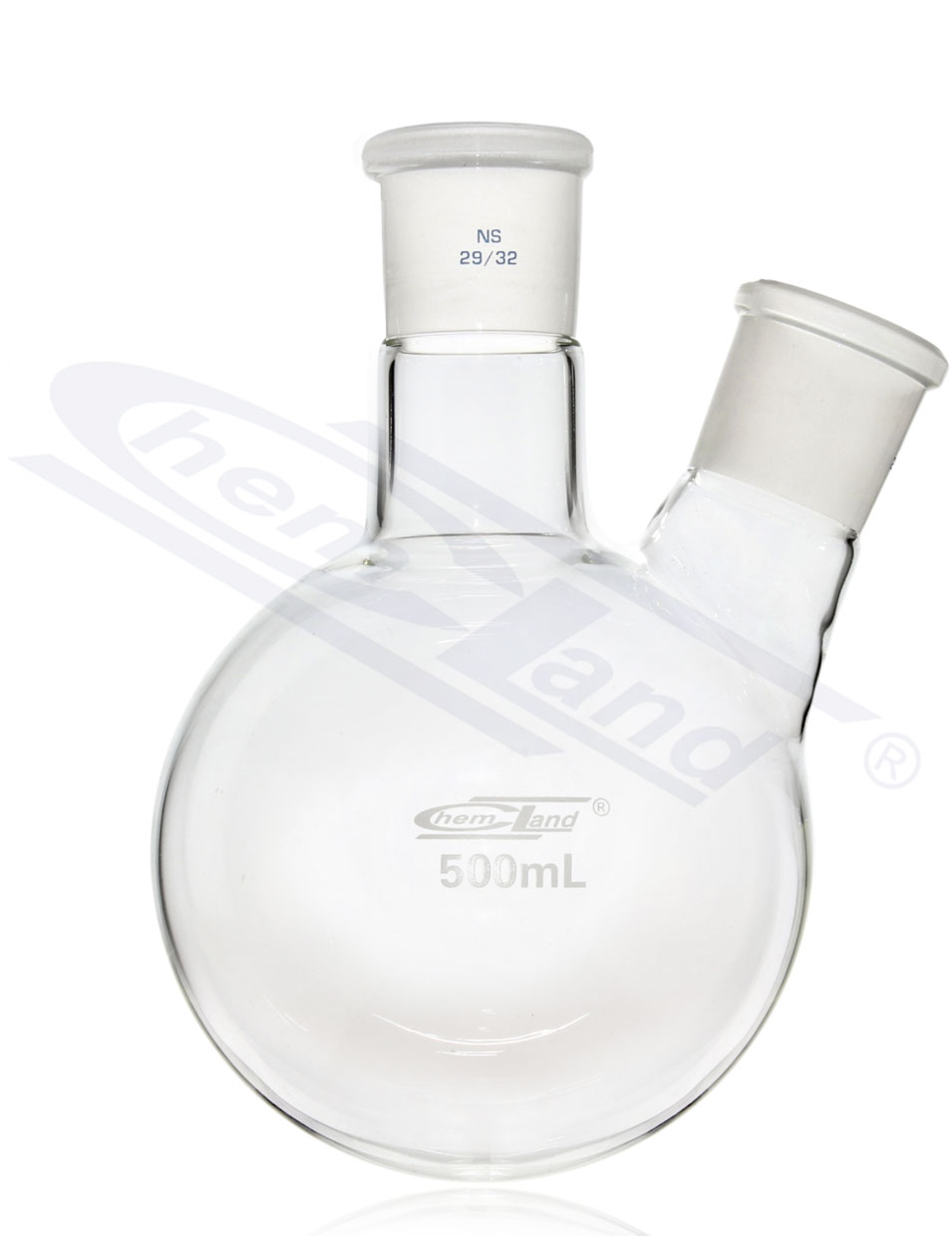 kolba kulista 2 szyje skośne 00100ml 29/32 i 14/23 CHEMLAND NEW LINE