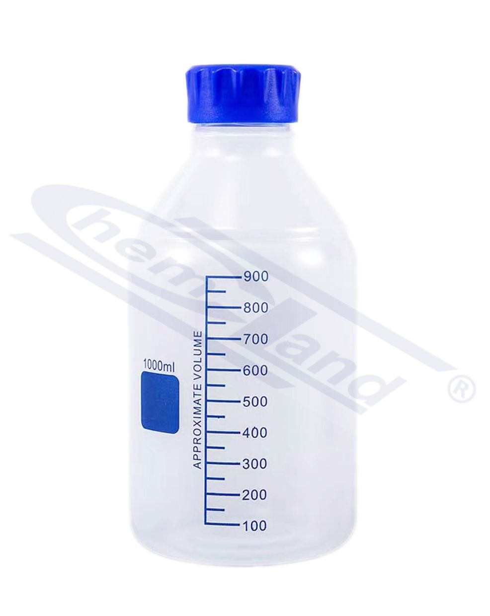 butelka PP przezroczysta GL45 1000ml, skalowana CHEMLAND