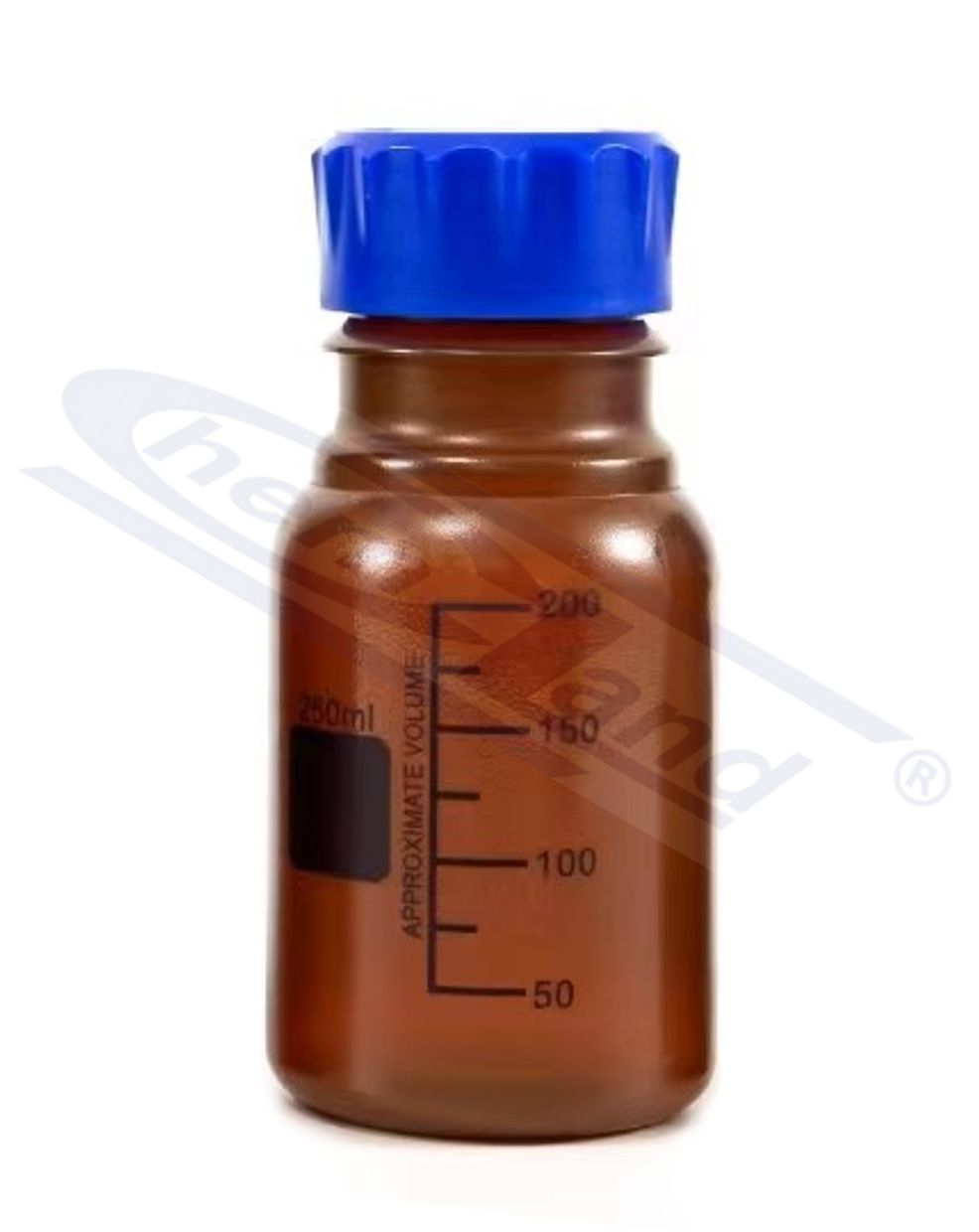 butelka PP brązowa GL45 0250ml, skalowana  CHEMLAND