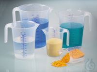 Industrial measuring jug, stackable
