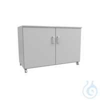 Auxiliar laboratory cabinet with wheels and two doors, steel, 900 x 520 x 805 mm