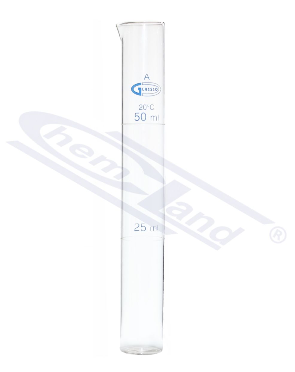 cylinder Nesslera z wylewem   50ml skala nieb. 25/50ml tol.0,4ml KL.A